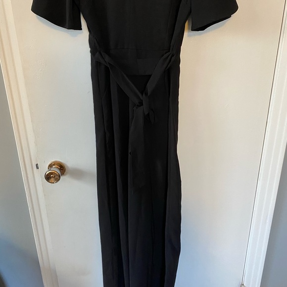 Deep V Black Jumpsuit - Picture 3 of 8